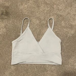 Brandy Melville blue v neck crop top